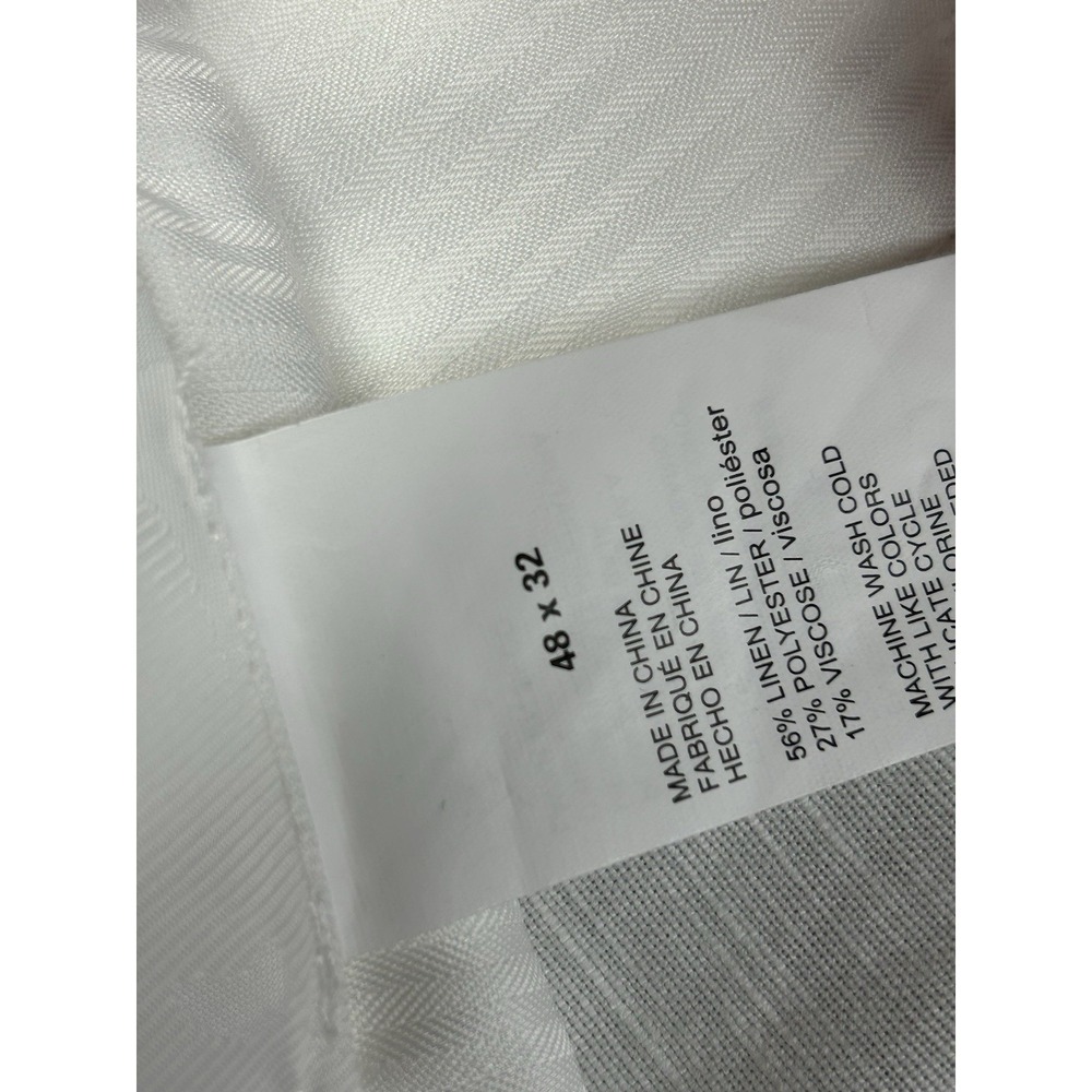 New Cubavera Linen Blend Pants Mens 48X32 White Flat Front Straight #0288 - Picture 5 of 8